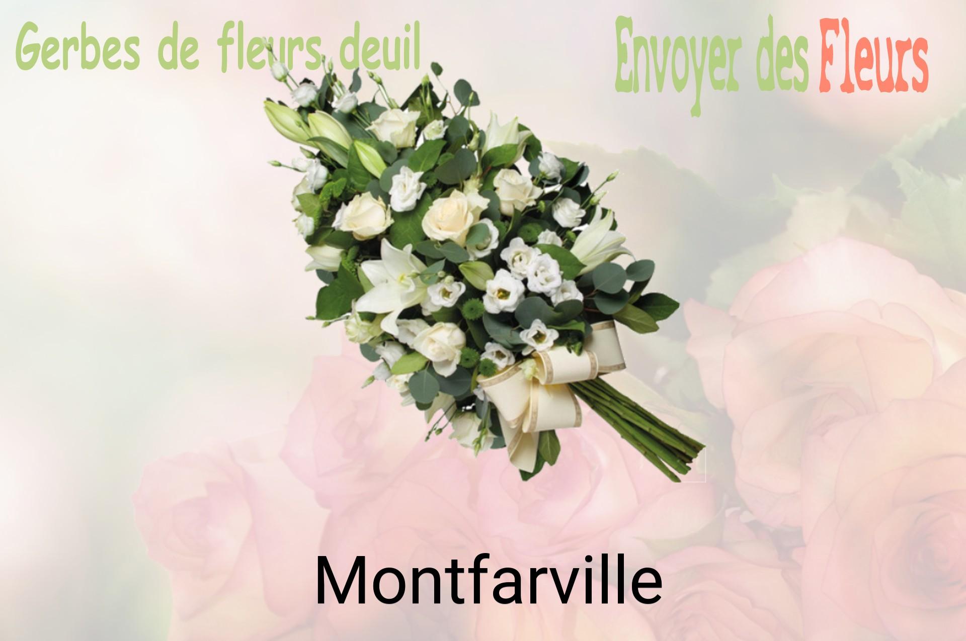 Gerbe de fleurs de deuil livrée à Montfarville